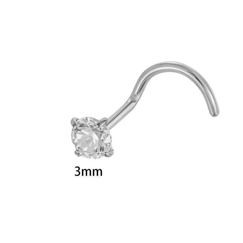 Piercing nez rond 3mm tige tire bouchon