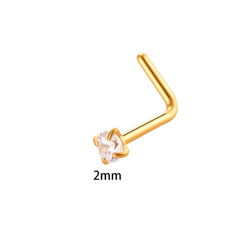 Piercing nez rond 2 mm lige en L