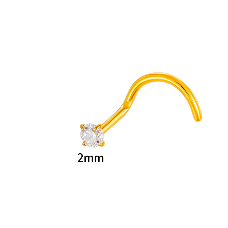 Piercing nez rond 2mm tige tire-bouchon
