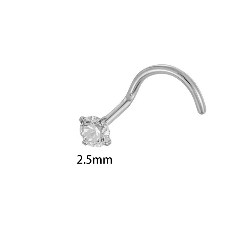 Piercing nez rond 2,5 mm tige tire-bouchon