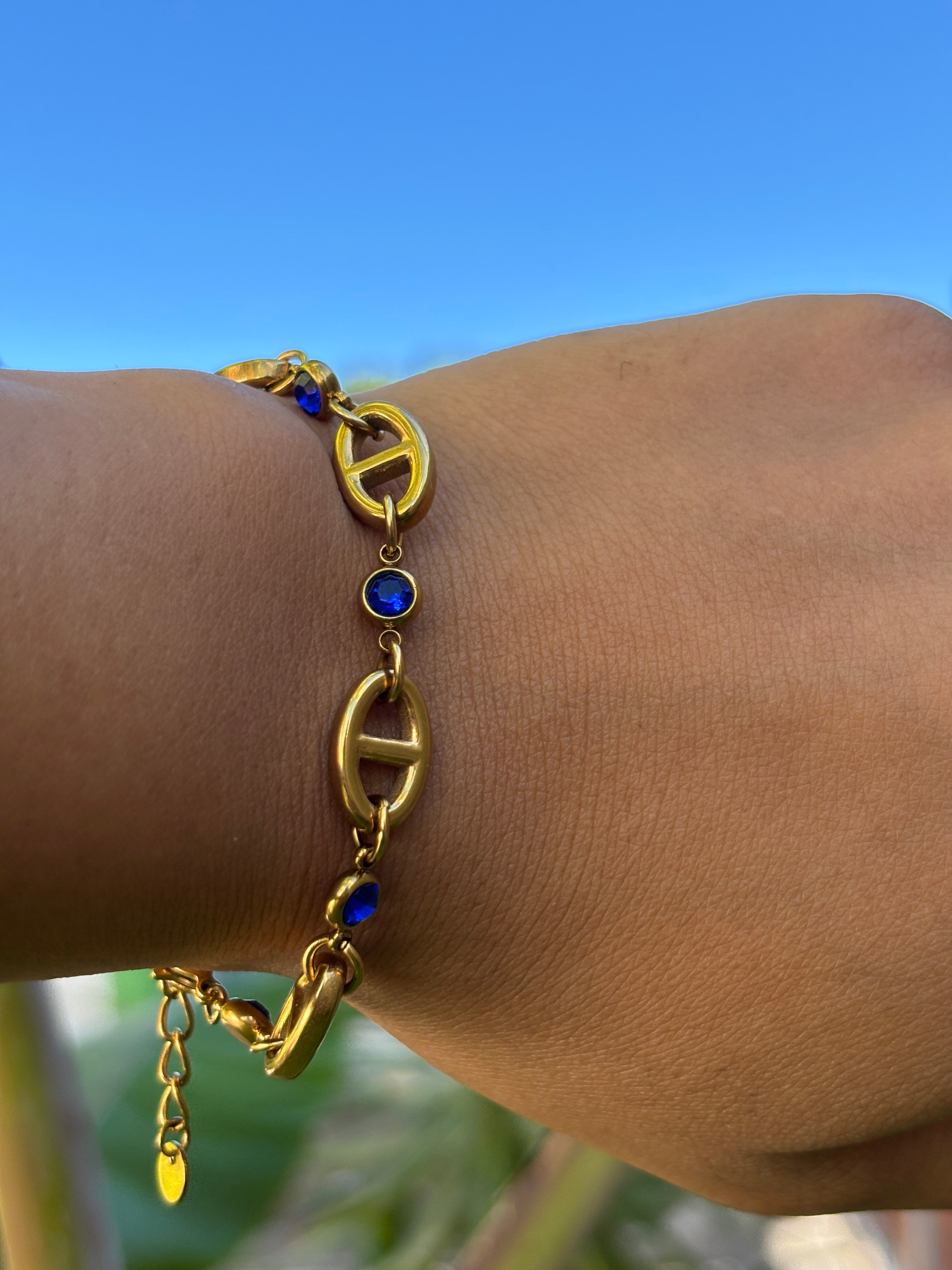 Braceler Caraïbes Bleu Roi