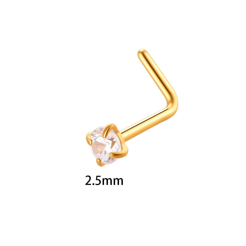Piercing nez rond 2,5 mm tige en L