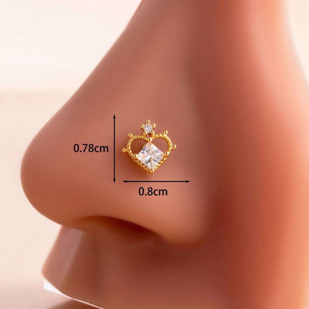 Piercing nez cœur doré 0,77cm x 0,8 cm