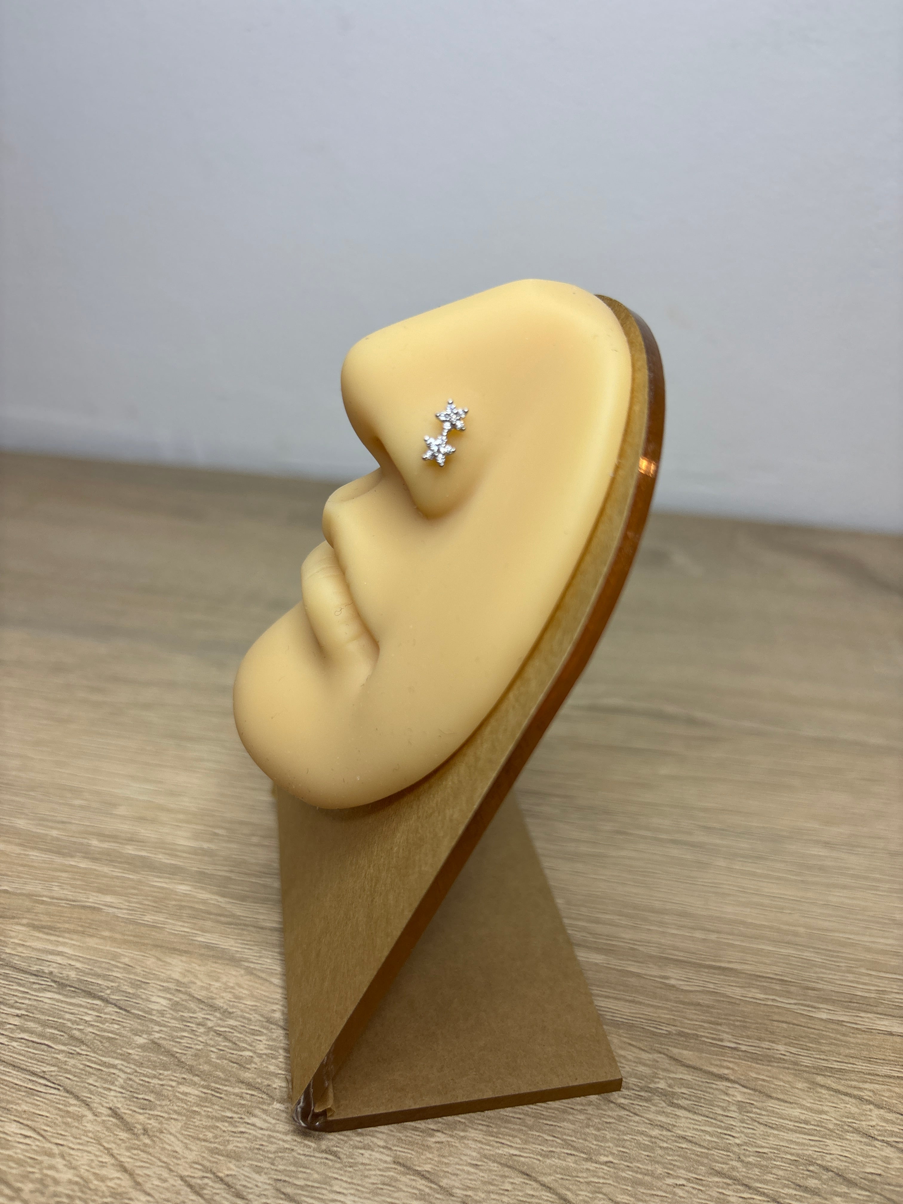 Piercing nez duo étoile 0,81cm x 0,43cm tige en L