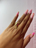 Bague ajustable plume