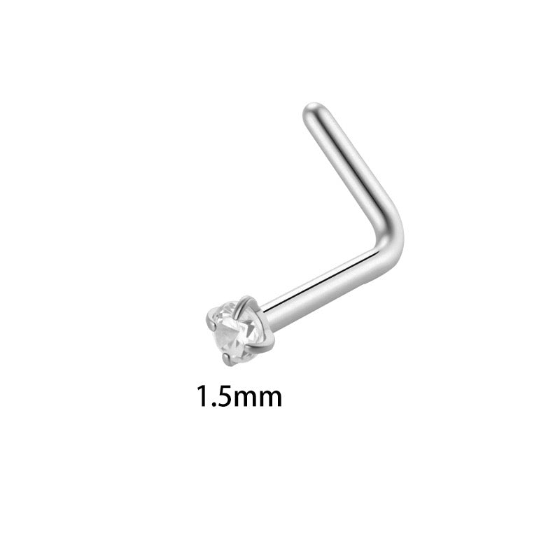 Piercing nez rond 1,5 mm tige en L