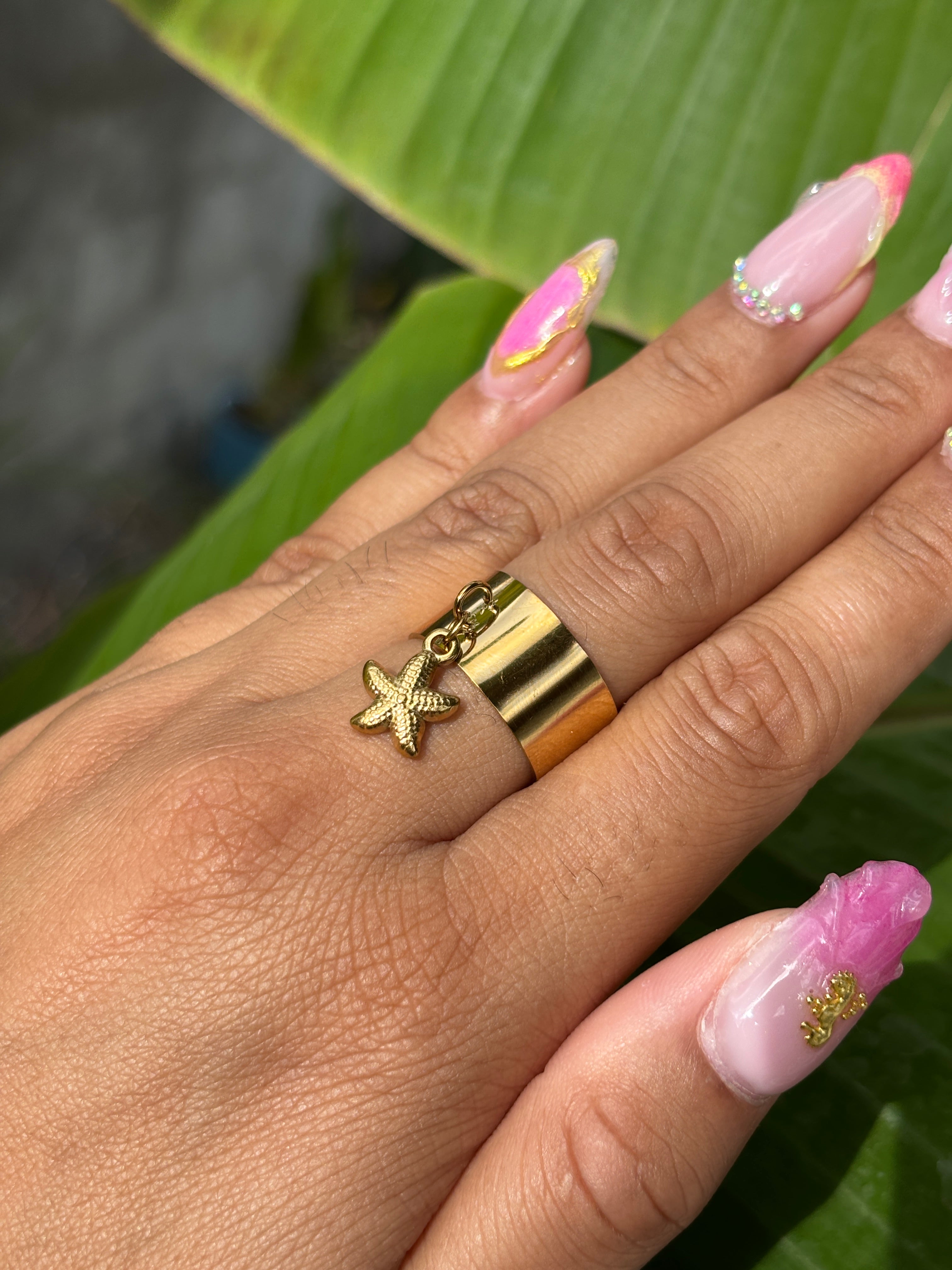 Bague ajustable etoile de mer