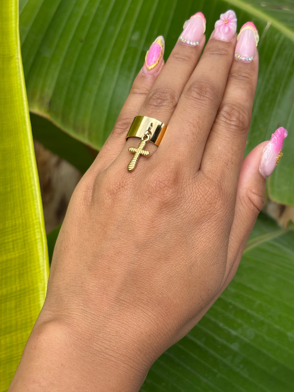 Bague ajustable Croix
