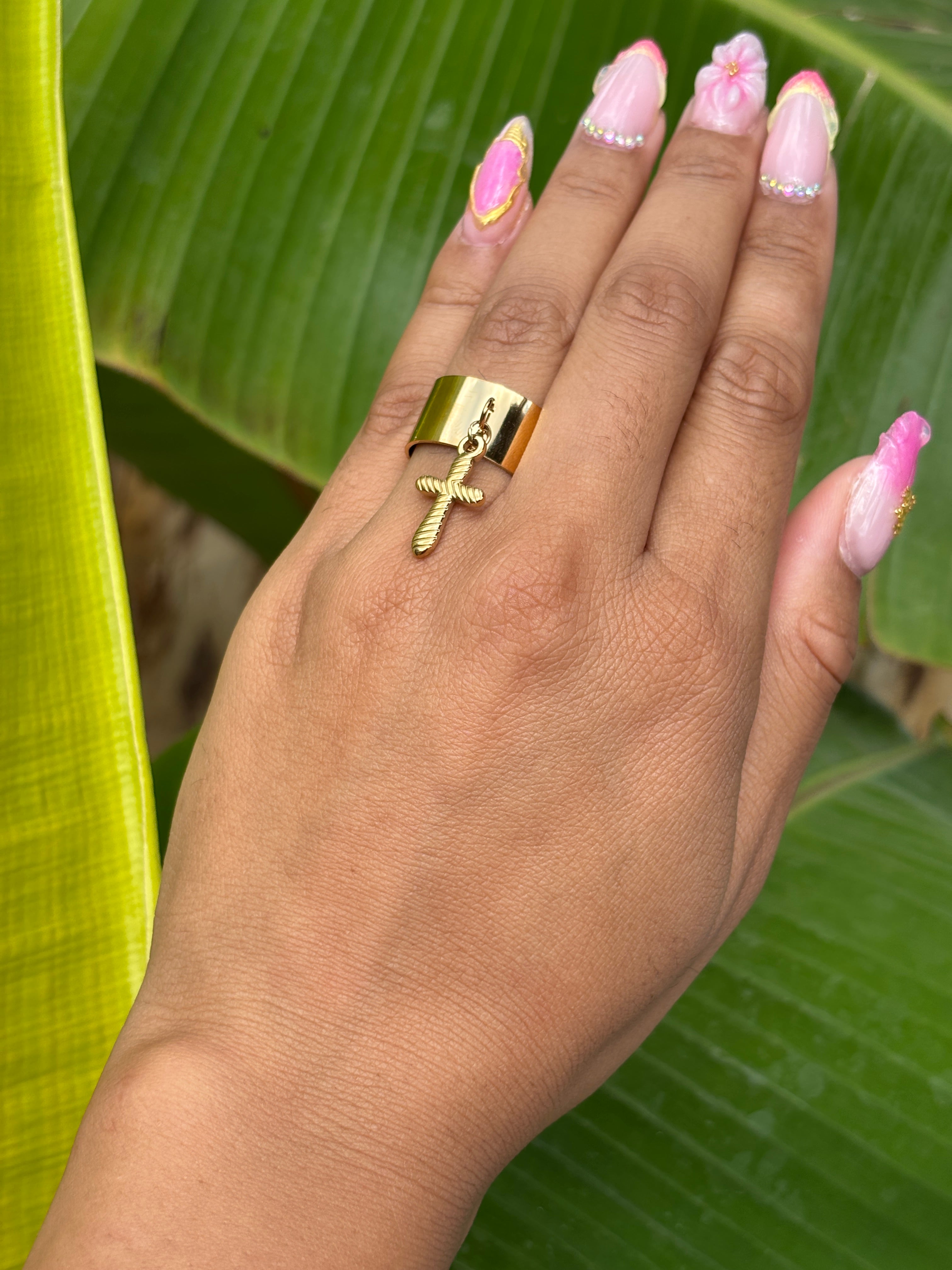 Bague ajustable Croix