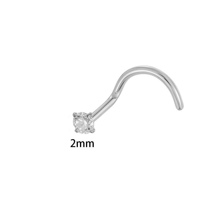 Piercing nez rond 2mm tige tire-bouchon