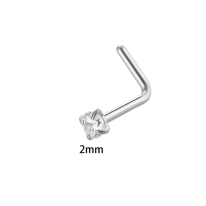 Piercing nez rond 2 mm tige en L
