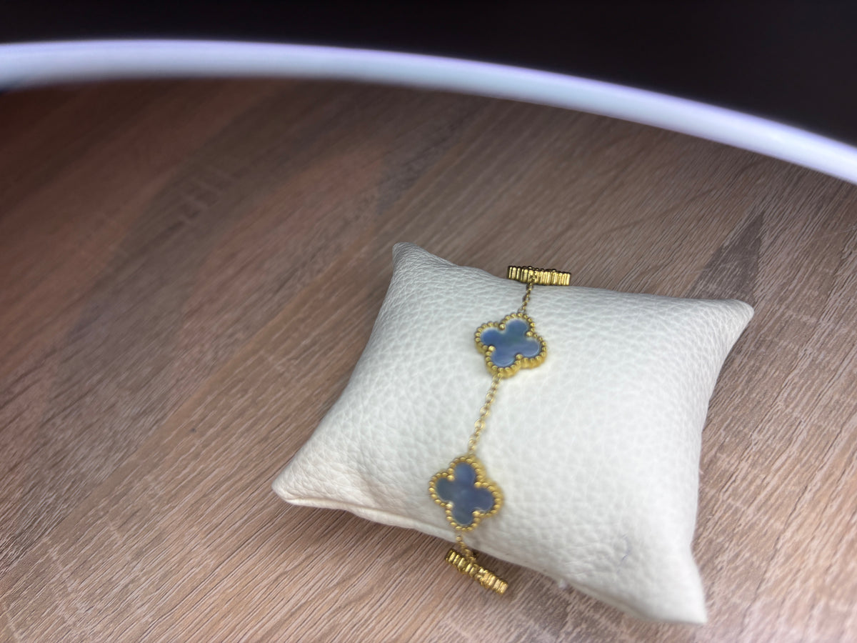 Bracelet Mandy doré holographique bleu/gris