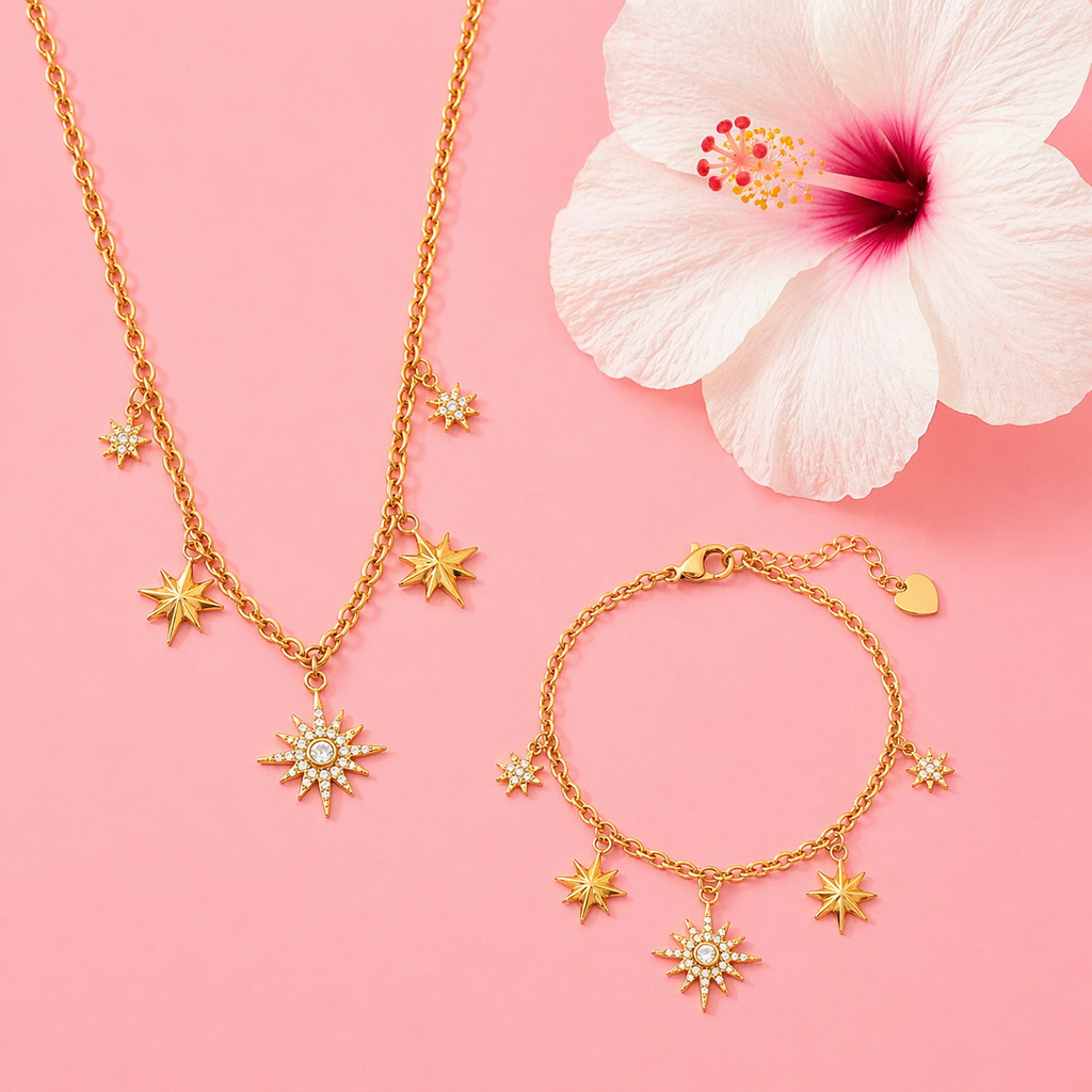 Set Saturne (collier + bracelet)